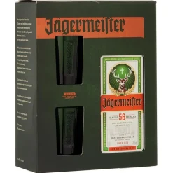 Jagermeister plus 2 originele shotglazen 70 cl